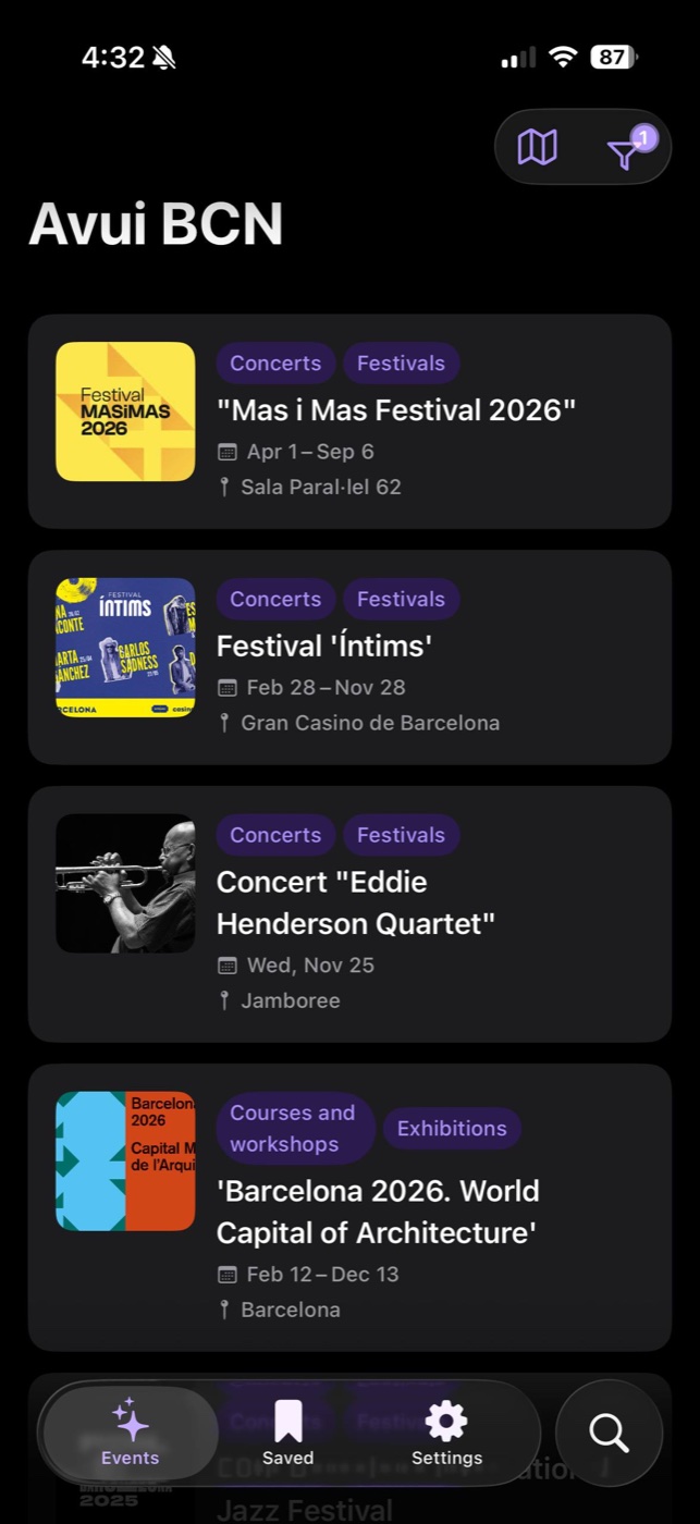 A list of events happening in Barcelona